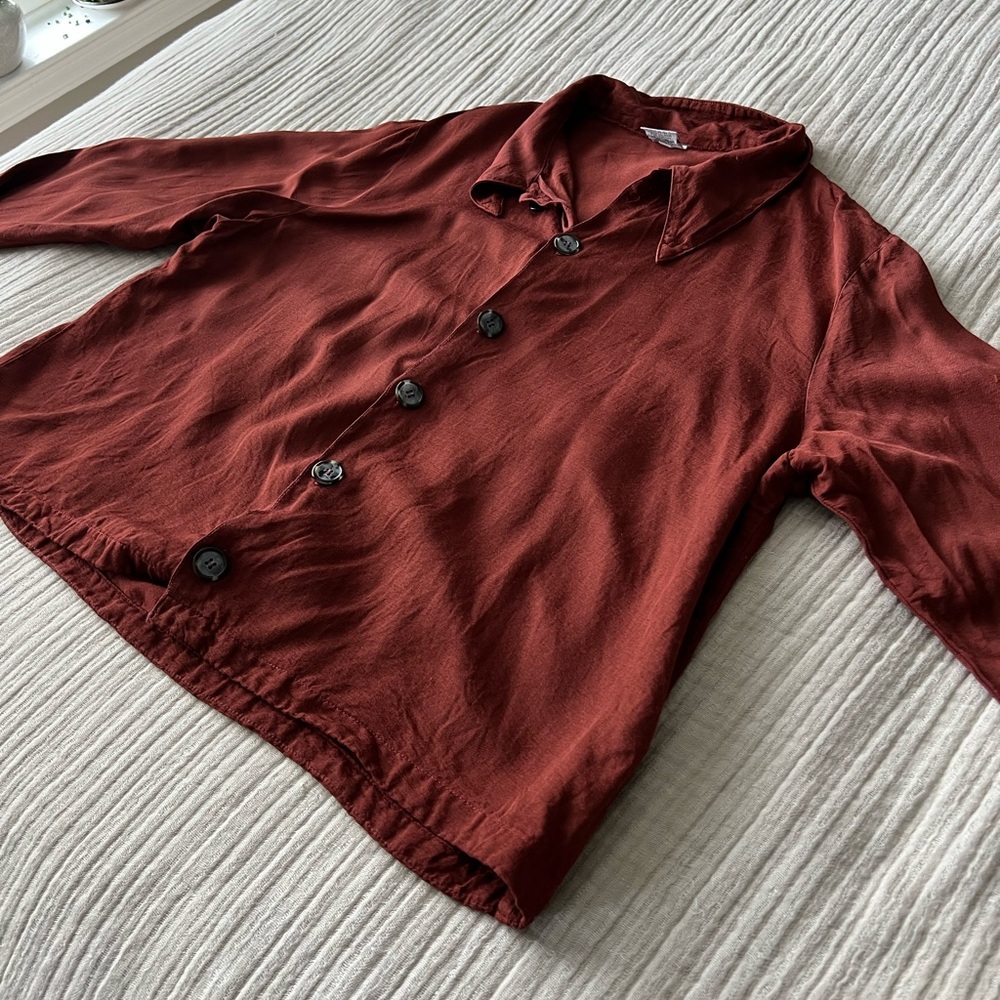 CP Shades top, button up size medium burnt orange color - Picture 2 of 8
